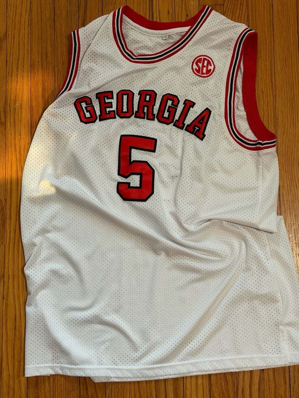 Anthony Edwards Georgia Bulldogs #5 Basketball Jersey White XL
